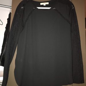 Black blouse with detailed sleeve
